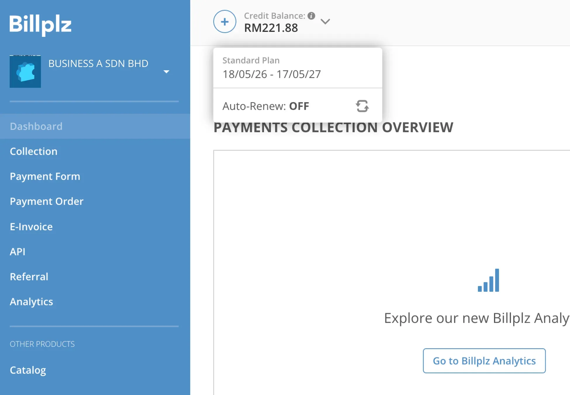Billplz Auto-Renew Toggle - Exposing the membership details panel with automatic renewal successfully turned OFF.
